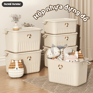  Hộp Nhựa Đựng Đồ Đa Năng Có Nắp Quai Cầm Hộp Đựng Đồ Quần Áo Đồ Chơi Chịu Lực Tốt Thiết Kế Dễ Thương Hemi Home - HN01 