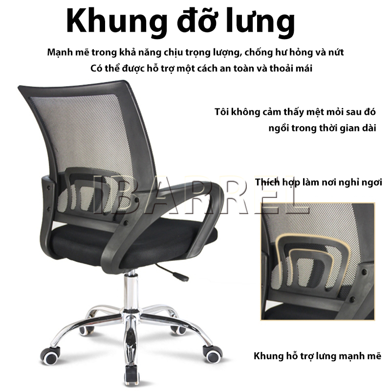 ghế xoay làm việc văn phòng lưng lưới xoay tròn 360 độ cao cấp | BigBuy360 - bigbuy360.vn