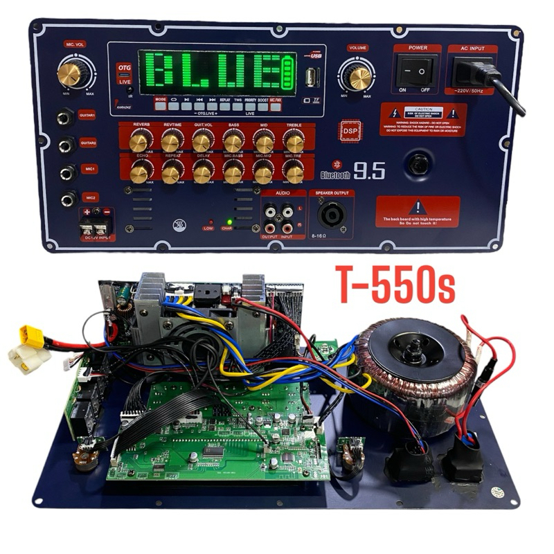 Mạch loa kéo t550s công suất 400w echo delay reverb 19x38