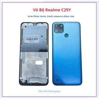 Vỏ bộ Oppo realme C25Y ,kèm phím sườn,kính camera