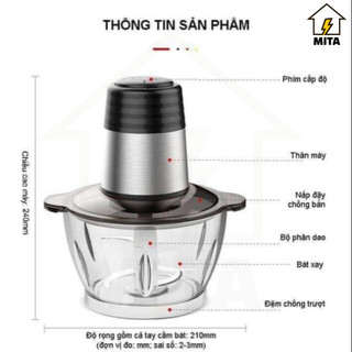 Máy xay thịt cối thuỷ tinh 224A - MITA