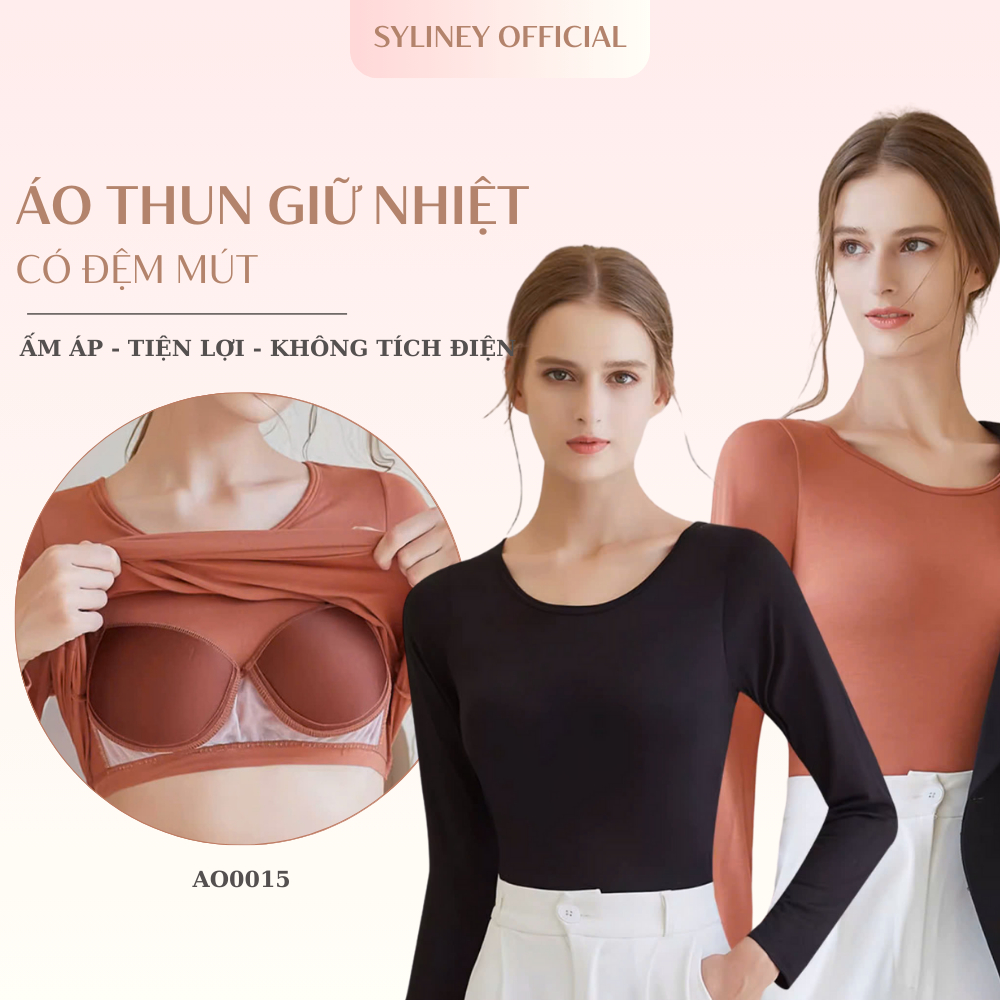 Áo Thun Giữ Nhiệt Có Đệm Mút SYLINEY, Mềm Mại, Chất Liệu Cotton Cao Cấp AO0014