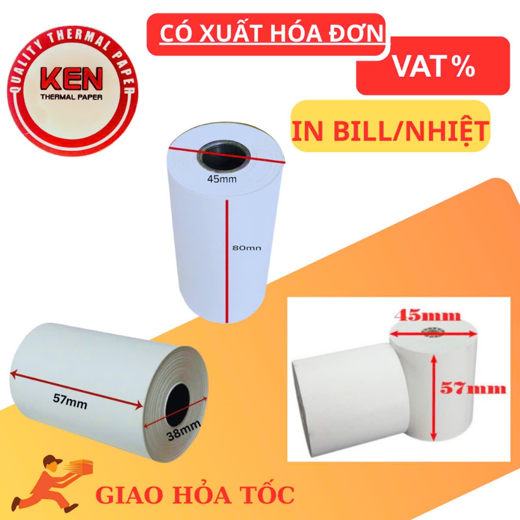 [ 10 CUỘN ] GIẤY IN BILL K80, K57, K58, POS, TAXI, GIẤY IN NHIỆT, HÓA ĐƠN, CÀ PHÊ, TẠP HÓA, SIÊU THỊ