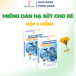  Miếng dán giảm đau hạ sốt hạ nhiệt nhanh Dolphin Patch Cool Gel dùng cho trẻ em và người lớn  Hộp 4 miếng dán  
