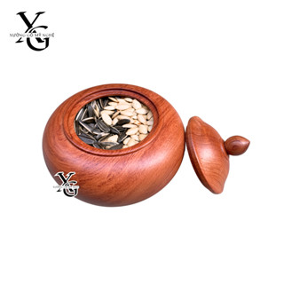 Hũ Đựng Hạt Hướng Dương Hạt Dưa Ngày Tết Bằng Gỗ Hương Nguyên Khối