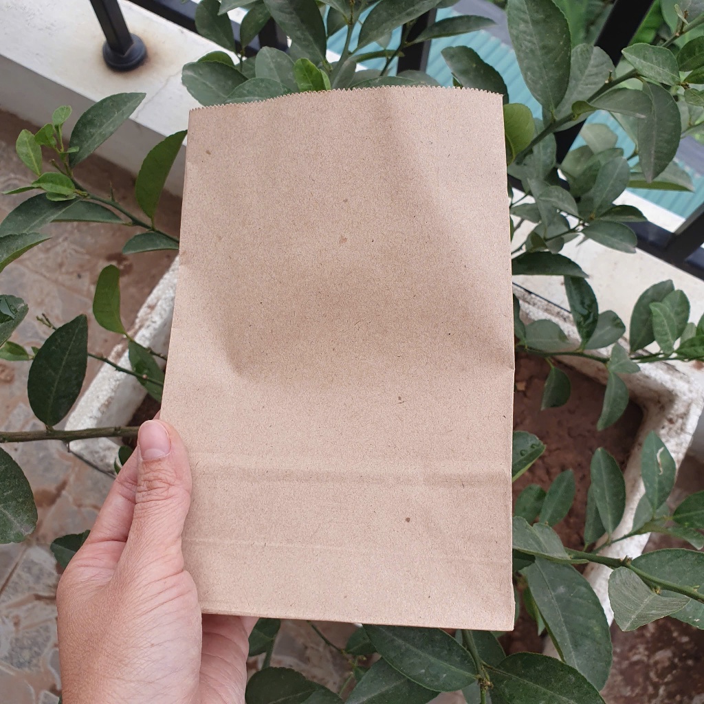 Set 100 Túi Giấy Kraft Đựng Thực Phẩm Bánh Mì, Đồ Chiên, Bánh Rán, Bánh Gà,... (Giấy thực phẩm Kraft
