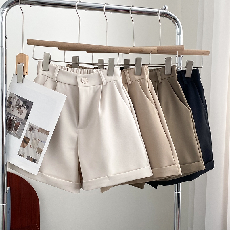 Quần Short Nữ Mùa Hè Lưng Cao Chun Sau Ống Rộng Gập Gấu Phong Cách Thể Thao Thời Trang Talene SHORT NU 020V1