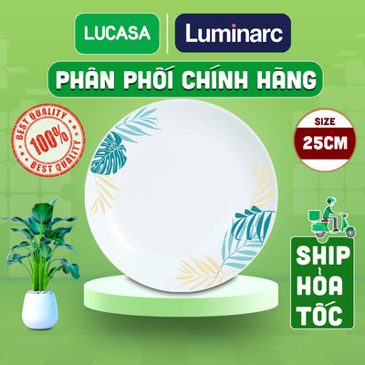 Bộ 6 Đĩa Thủy Tinh Cường Lực Luminarc Diwali Hiwaii 25cm - BOL4923 | Phân Phối Chính Hãng