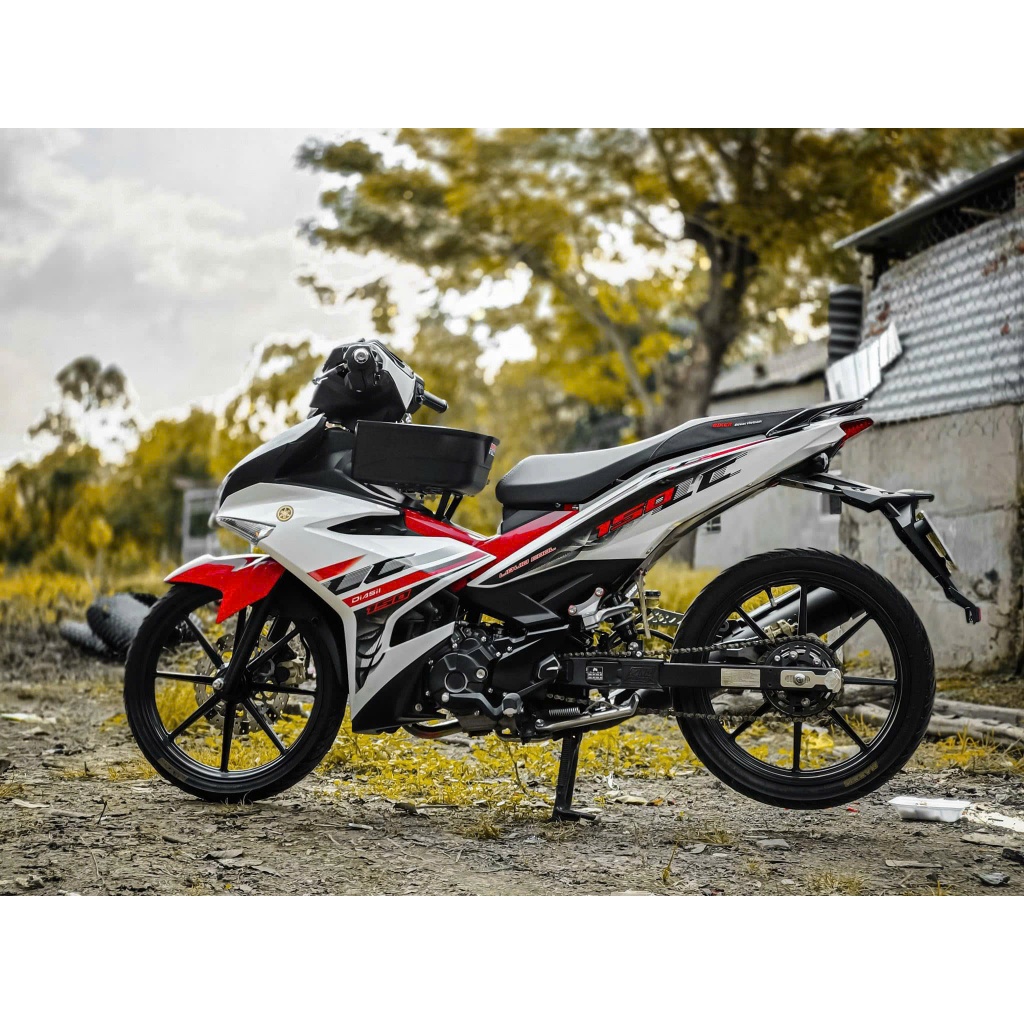NHÃN DÁN TEM RỜI EXCITER 150 TRẮNG ĐỎ ĐEN CHO XE TRẮNG ĐỎ DECAL 3 LỚP CHỐNG NƯỚC ĐỘ BÁM DÍNH CAO
