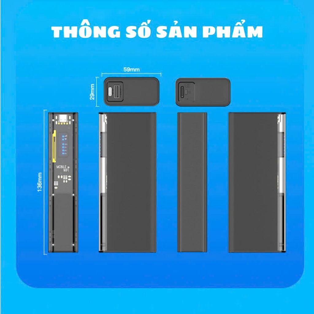 Bộ phát wifi 4G M27 không dây, phát wifi di động kèm sạc dự phòng, kết nối nhiều thiết bị tiện lợi