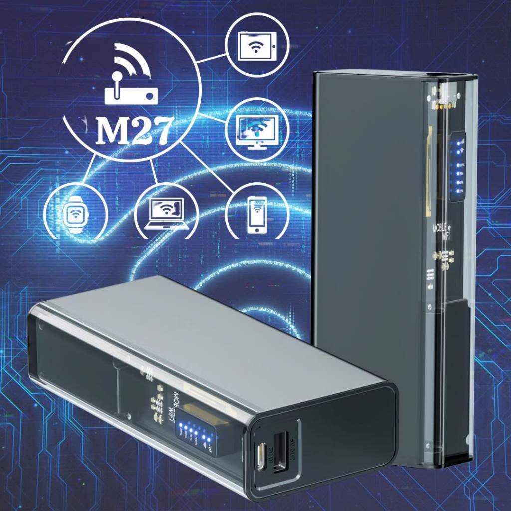 Bộ phát wifi 4G M27 không dây, phát wifi di động kèm sạc dự phòng, kết nối nhiều thiết bị tiện lợi