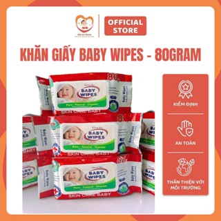  Combo 10 gói Khăn giấy ướt Baby Wipes 80g không mùi ,an toàn tiện lợi - Hie en Store 