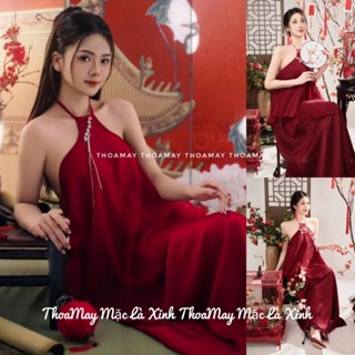 Áo yếm tết chụp hoa sen ảnh đẹp nghệ thuật yv1