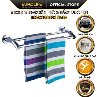 Thanh treo khăn đôi Inox SUS 304 Eurolife EL-B2 dùng trong phòng tắm