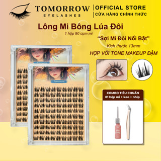 Mi Giả TOMORROW, Mi LÚA MÌ ĐÔI Mi Cụm,Mi Chùm, Mi Douyin Trang điểm cho mắt kích thước lông mi 12mm