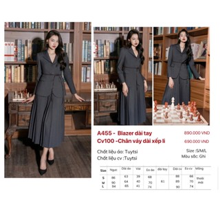 [ BOHEE ] Áo blazer dài tay màu ghi - A455