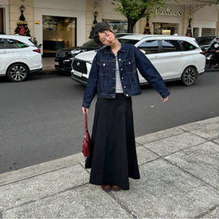 Chân váy KAKI trơn dài chữ A 8 mảnh - Aufra studio