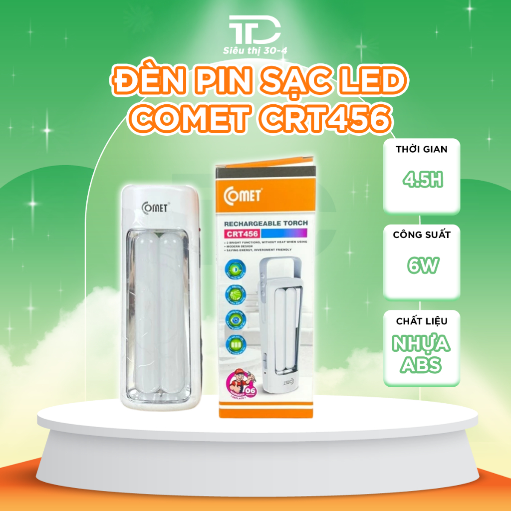 ĐÈN PIN SẠC LED COMET CRT456