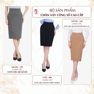 Bộ chân váy nữ bút chì dáng dài cơ bản Thái Hòa 1 lớp (R01), 2 lớp (239, 226)