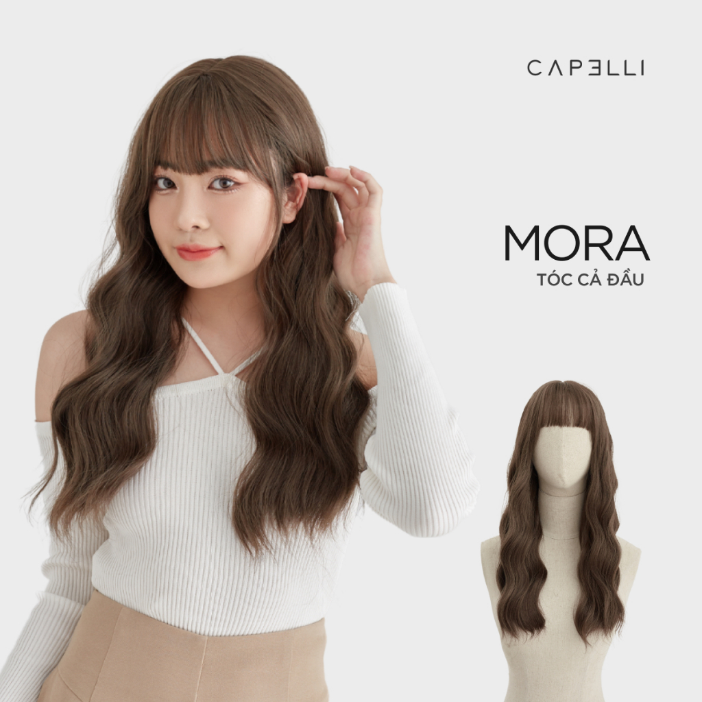 (Clear Stock) Tóc Giả Nguyên Đầu CAPELLI Xoăn Sóng Mái Thưa Mora Wig