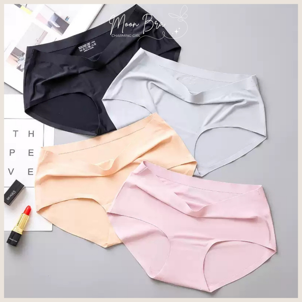 [CÓ SIZE L Quần lót đúc su ko viền trơn siêu mát mùa hè QS17