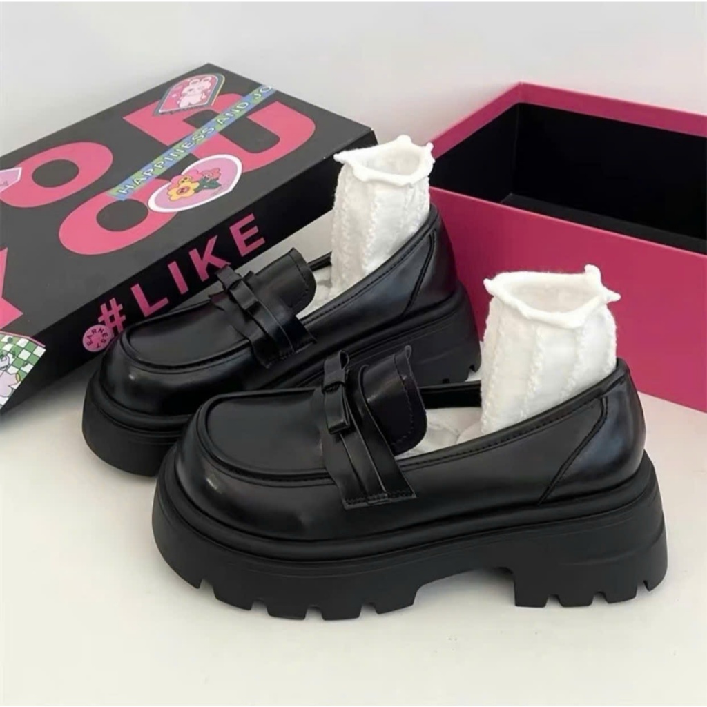 (Lùi 1sz) Giày đốc nữ da mềm thời trang hottrend chất nhẹ êm, loafer nữ đế cao 5cm tôn dáng | BigBuy360 - bigbuy360.vn