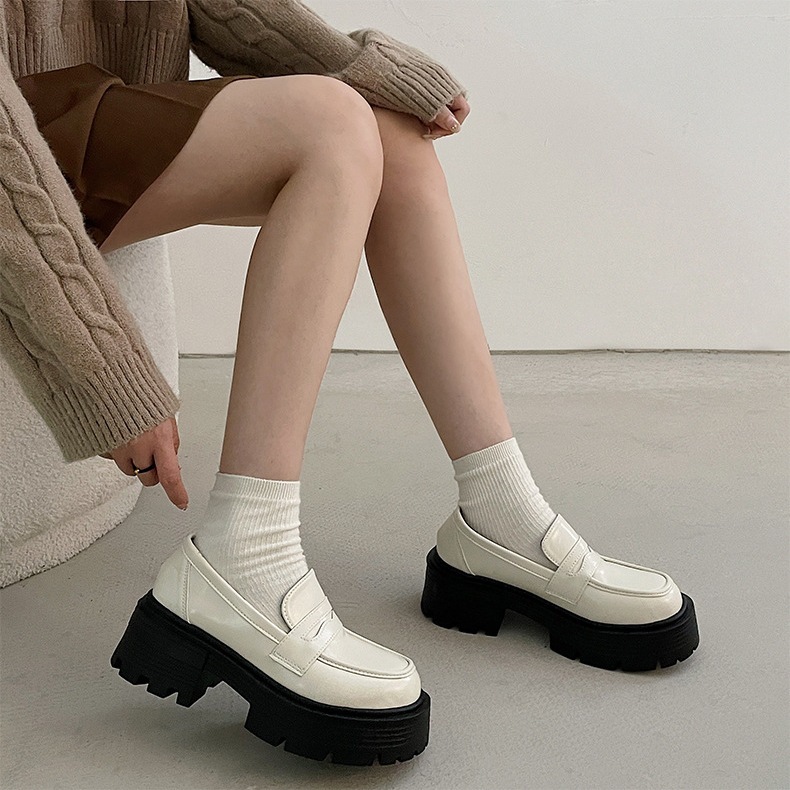 (Lùi 1sz) Giày đốc nữ da mềm thời trang hottrend chất nhẹ êm, loafer nữ đế cao 5cm tôn dáng | BigBuy360 - bigbuy360.vn