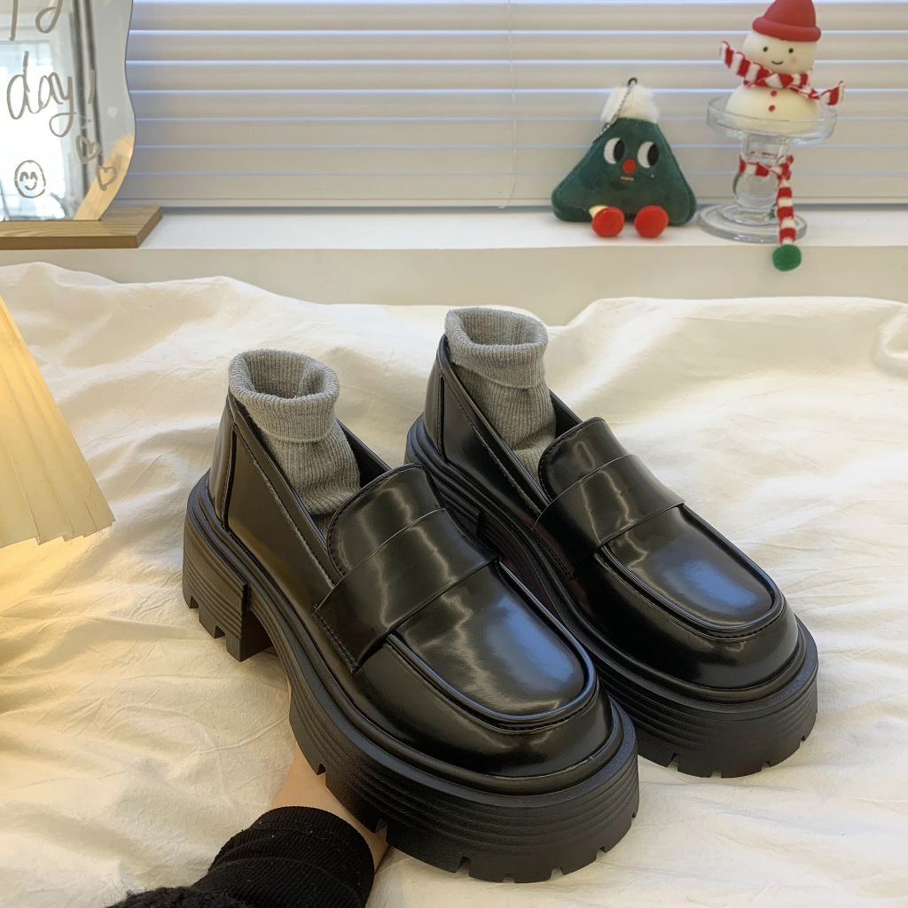 (Lùi 1sz) Giày đốc nữ da mềm thời trang hottrend chất nhẹ êm, loafer nữ đế cao 5cm tôn dáng | BigBuy360 - bigbuy360.vn