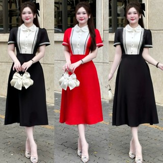 D15- Váy Thiết Kế  Cổ Sen Tiểu Thư Phối Ren Cao Cấp,Đi Tiệc,Đi Làm, Đi Chơi Size 38kg-60kg Mijustore