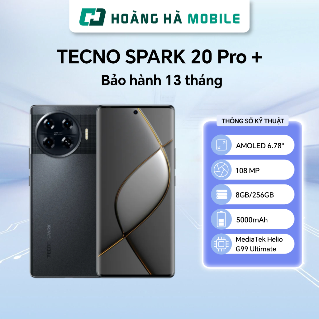 Điện thoại TECNO SPARK 20 Pro + (8+8GB/256GB) - Chính hãng(Nguyên Seal Chưa Active)