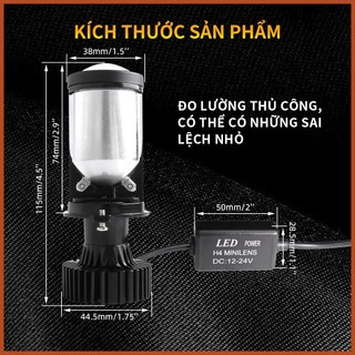 Đèn pha xe máy, ô tô Led bi cầu mini H4 L6K