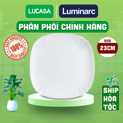 Bộ 6 Đĩa Thủy Tinh Cường Lực Luminarc Lotusia 23cm - BOL3620 | Phân Phối Chính Hãng