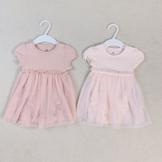 [NGÔ KHOAI MỲ] Body chip váy bèo hồng HM xuất dư xịn cho bé