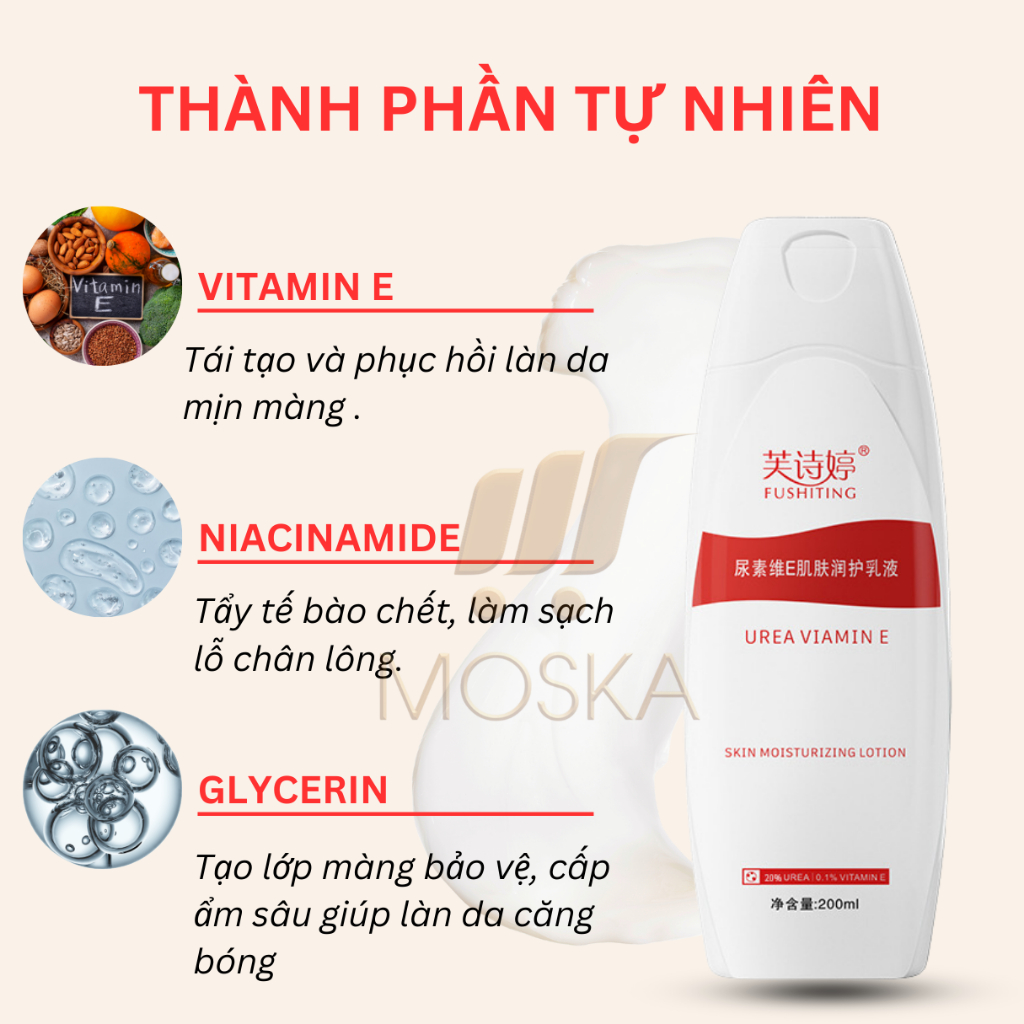 Kem Loại Bỏ Viêm Nang Lông UREA 200ml, Kem Bôi Da Liễu Viêm Chân Lông, Đào Thải Bít Tắt Lỗ Chân Lông, Dày Sừng Nang Lông