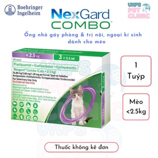 Nexgard Combo  - Ống Nhỏ Gáy Phòng Nội, Ngoại Kí Sinh Dành Cho Mèo (1 tuýp )