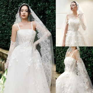 [SẴN HOẢ TỐC 2H, ẢNH THẬT] VEIL/LÚP CÔ DÂU VOAN LƯỚI TRẮNG VIỀN KẾT REN HOA LUXURY CÀI TÓC VÁY CƯỚI CÔ DÂU ĐI TIỆC, CƯỚI