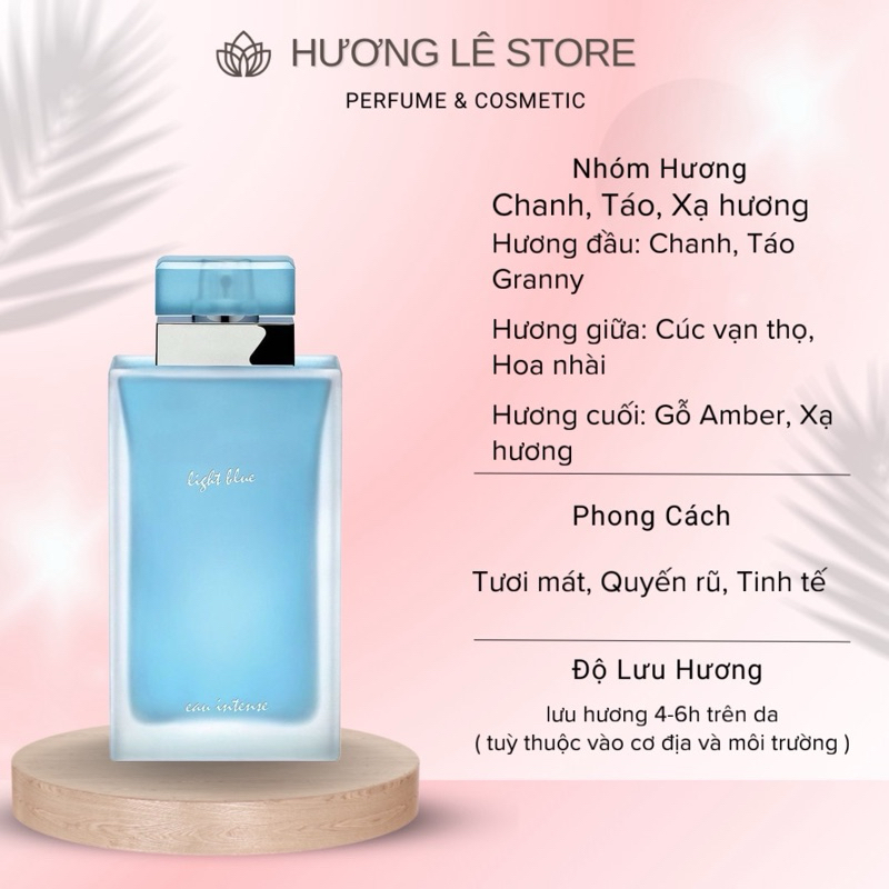 10ml | 𝑫/𝑮 𝑳𝒊𝒈𝒉𝒕 𝒃𝒍𝒖𝒆 𝑬𝒂𝒖 𝒊𝒏𝒕𝒆𝒔𝒆 | HƯƠNG LÊ STORE