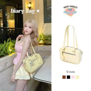 [Tặng Charm] Túi xách Diary Bag - MARY ANGELS - Màu vàng - Tặng kèm dây đeo chéo - Túi đeo vai nữ
