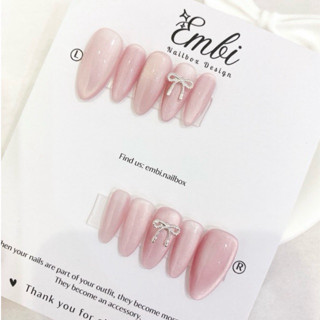 [Mới] Nail Box Mắt mèo ánh trăng cực quang Ramyla charm nơ Hàn Quốc Nữ Embi.nailbox E008