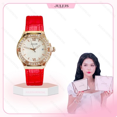 Julius JA-1395 dây da đỏ, đồng hồ nữ, đồng hồ đeo tay | Julius Official