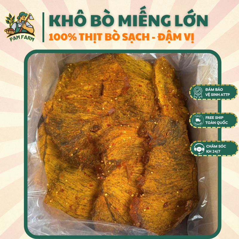 【100% BÒ】Khô Bò Cao Cấp Miếng Lớn - Khô Bò Miếng - Khô Bò Tảng - Khô Bò Mềm - Khô Bò Cay - Ăn Vặt