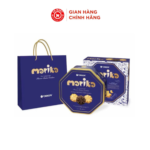 Bánh quy Orion Marika hoa bơ tự nhiên, hộp sắt 180g/432g