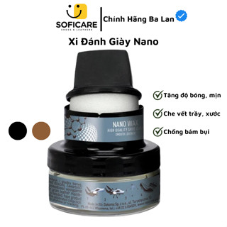 Xi đánh giày Nano dạng kem, tăng độ bóng, mịn, ngăn nước, ẩm mốc tốt hơn, kèm nắp thoa gọn lẹ - Coccine Nano Wax 50ml
