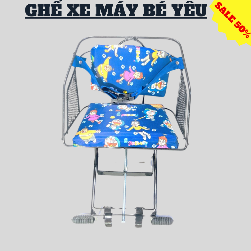 Ghế Sắt Lưới Xe Số.Ghế Đi Xe Máy Cho Bé Có Tựa Lưng Dùng Cho Xe Số