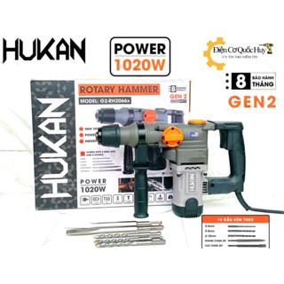 Máy khoan đục bê tông 2 chức năng HUKAN HK-GH2066 1020W Tặng 3 mũi khoan 2 mũi đục