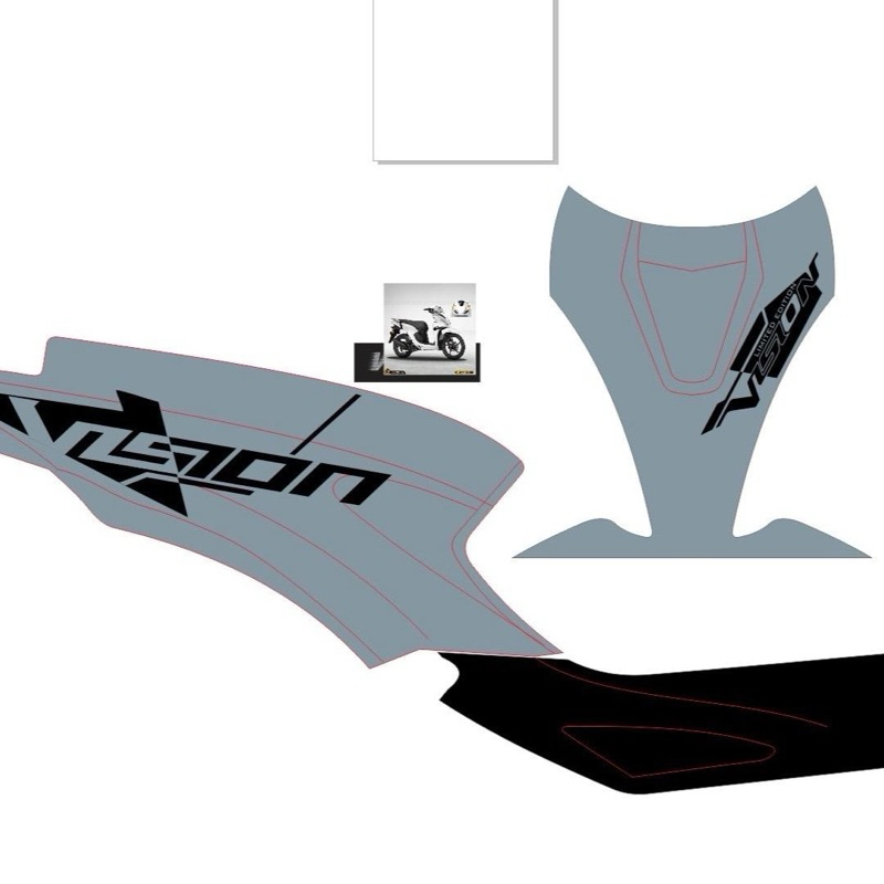 Tem rời xe Vision 2023 màu xám xi măng #temxevision #decaldanxe #temxemay