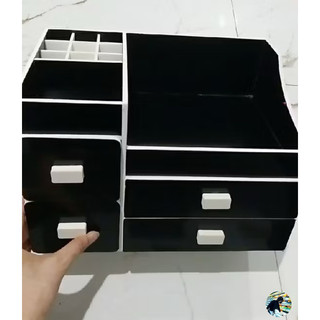 Kệ mỹ phẩm 3 tầng 4 hộc đen