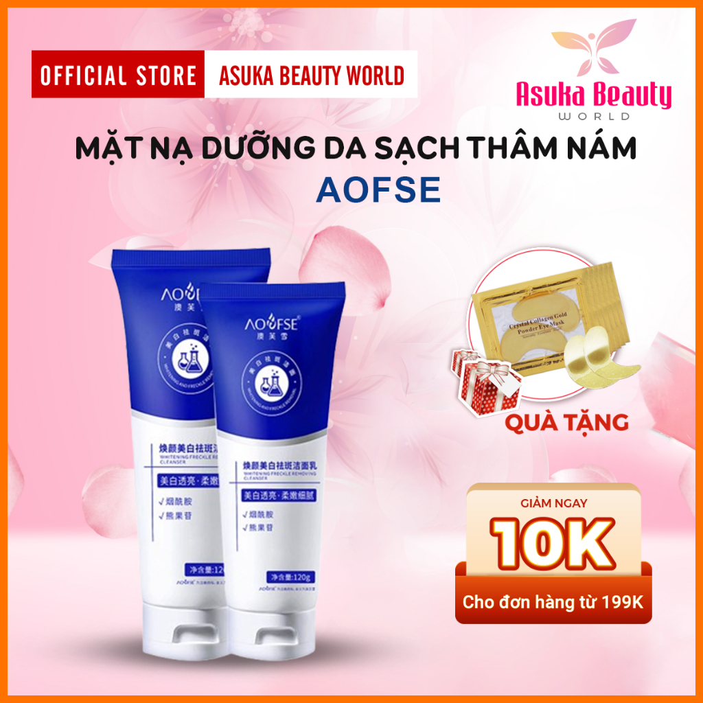 Sữa Rửa Mặt AOFSE - Sữa AOFUXE Chăm Sóc Da Toàn Diện, Dưỡng Trắng, Làm Mờ Nám Tàn Nhang, Làn Da Trắng Mịn