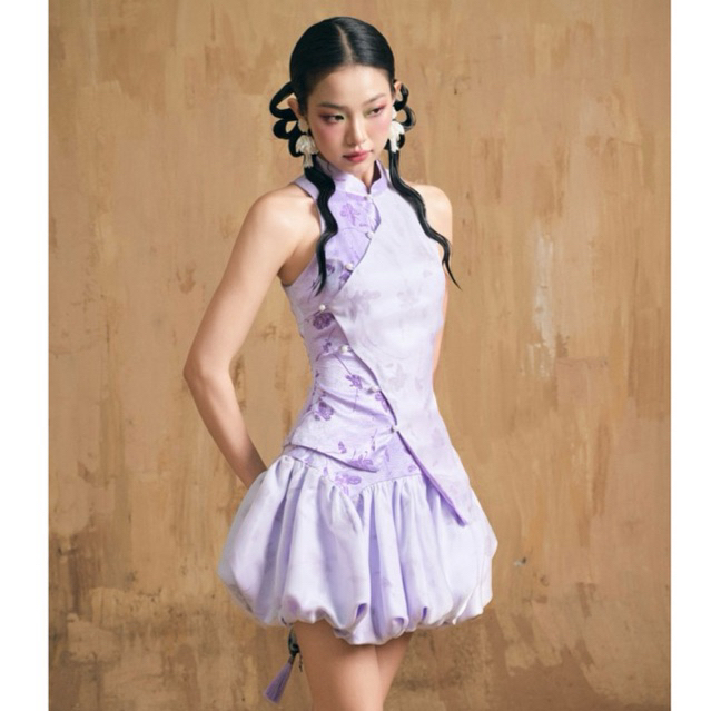  Bộ áo vạt chéo và chân váy bí ngắn INTO.EIGHT thiết kế  LILAC SET  