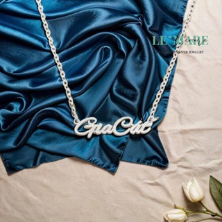 Dây chuyền bạc ta mặt thiết kế tên bé Le'Mare Jewelry